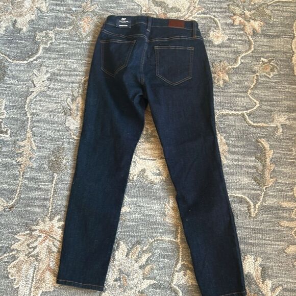 Land's End Curvy Midrise  Skinny Leg Jeans River Rinse Dark Denim Stretch 8 Pet - Picture 3 of 16